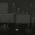 Various Decorative Water Fountain Designs Featuring Diverse Flow Patterns And Shapes 3d model