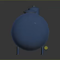 Blue Horizontal Storage Tank With Vertical Cylinder Component For Industrial Applications