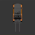 Orange and Gray Forklift With Cabin Forks Wheels and 3D Model Design
