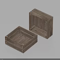 Natural Wooden Storage Crates With Rustic Design For Home Organization 3d model