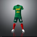 Green Sportswear Set With Yellow LUDO Print Red Socks And White Sneakers