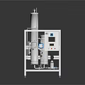Industrial Equipment With Metal Frame Control Panel And Piping System