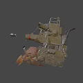 Creative Crab Inspired Tank With Number 8 Cannons And Projectile Design