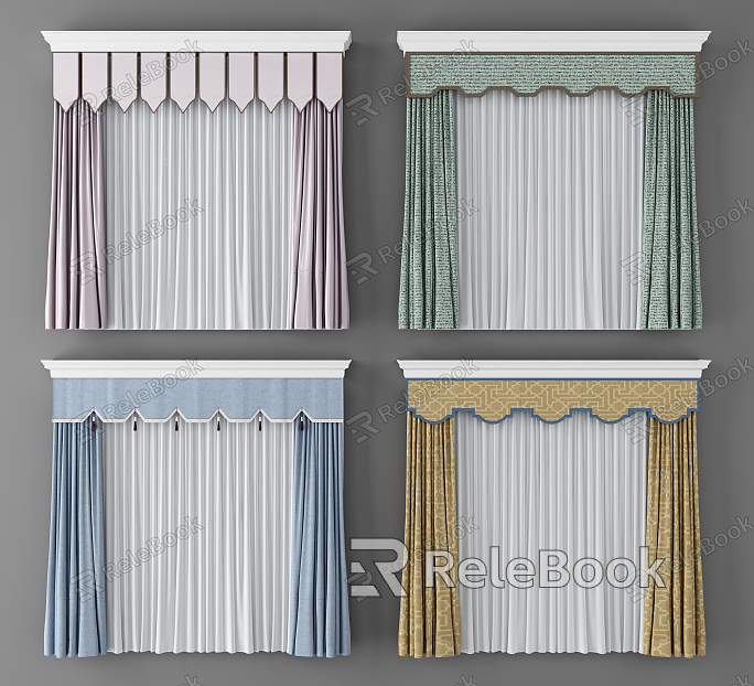 New Chinese Curtain Curtain Combination model