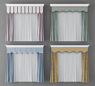 New Chinese Curtain Combination 3d model