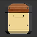 Vintage Style Cube Storage Box With Gold Red Black Leather And Metal Rivets