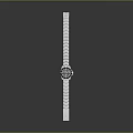 Elegant Modern Watch with White Strap and Black Dial Minimalist Design 3d model