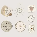Cream wind clock wall clock 3d model