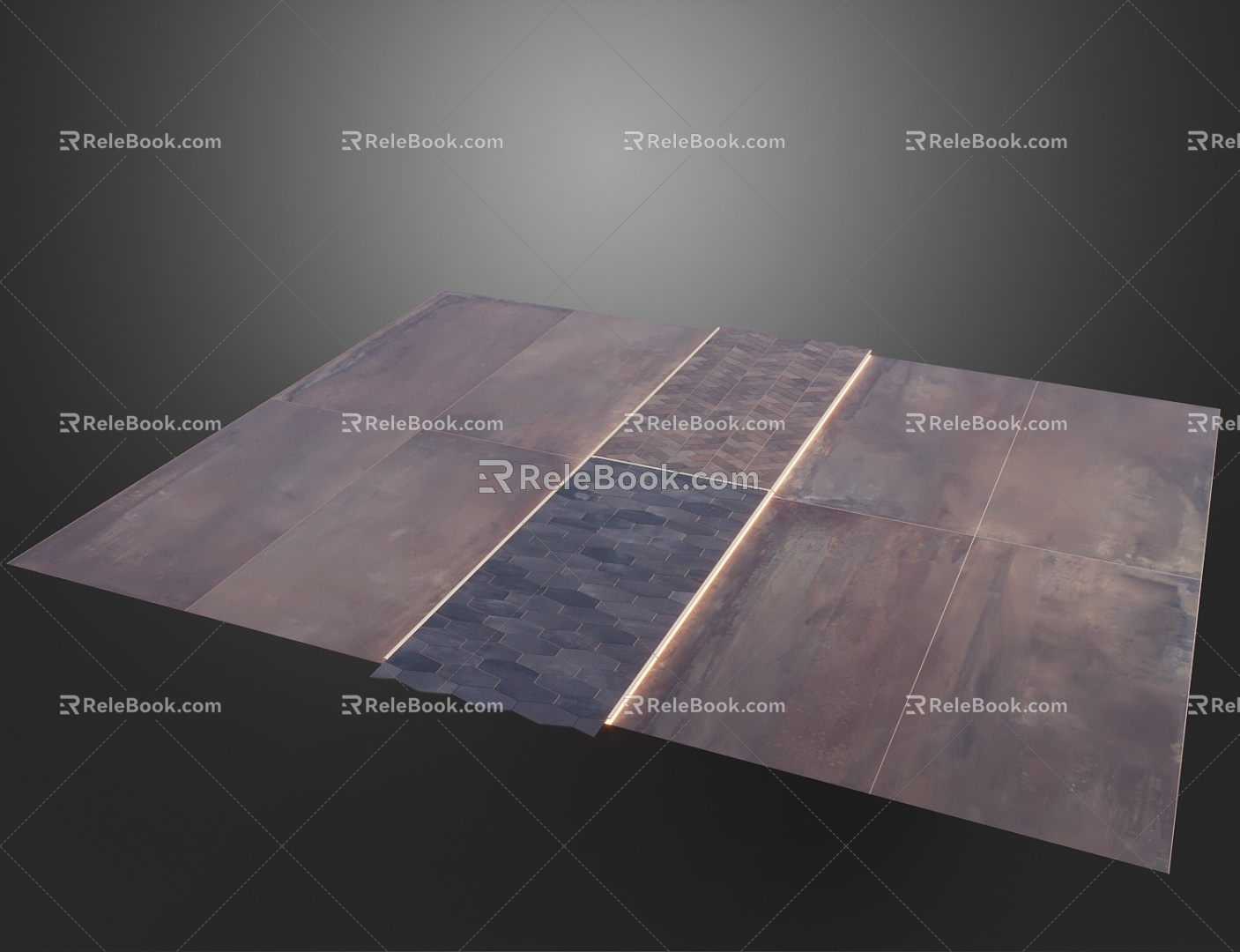 Modern ground iron floor 3d model