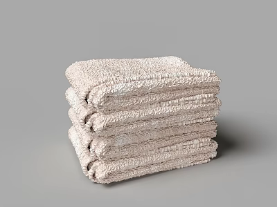 Soft Light Gray Towels Neatly Stacked for Home Bathroom Decor Use 3d model