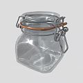 Clear Glass Storage Jar With Metal Clamp And Orange Seal Ring