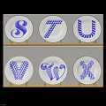 Blue Letter Decorative Plates On Wooden Shelves Wall Display S T U V W X