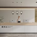 Modern Front Desk Service Desk 3d model