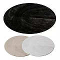 Round Rugs With Circular Patterns In Black Beige White 3d model