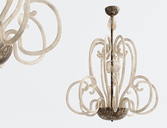 European Chandelier Glass Chandelier 3d model