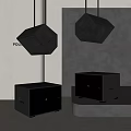POLIPO Contemporary Black Audio Speakers With Hanging And Tabletop Design Elements