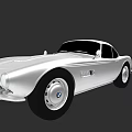Silver BMW Vintage Sports Car With Streamlined Classic Exterior Design