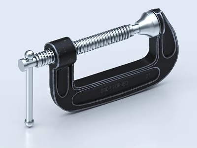 Sturdy C Clamp Hardware Tool For Secure Object Fixing And Woodworking Projects 3d model