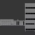 Industrial Long Passage Interior With Concrete Walls Metal Vents And Ceiling Lighting