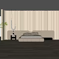Modern bedside background wall wave modeling wall 3d model