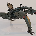 Futuristic Mechanical Spider Robot With Detailed Legs And Cockpit Design