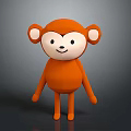 Cute Orange Monkey Plush Doll With Smiling Face For Kids Playtime