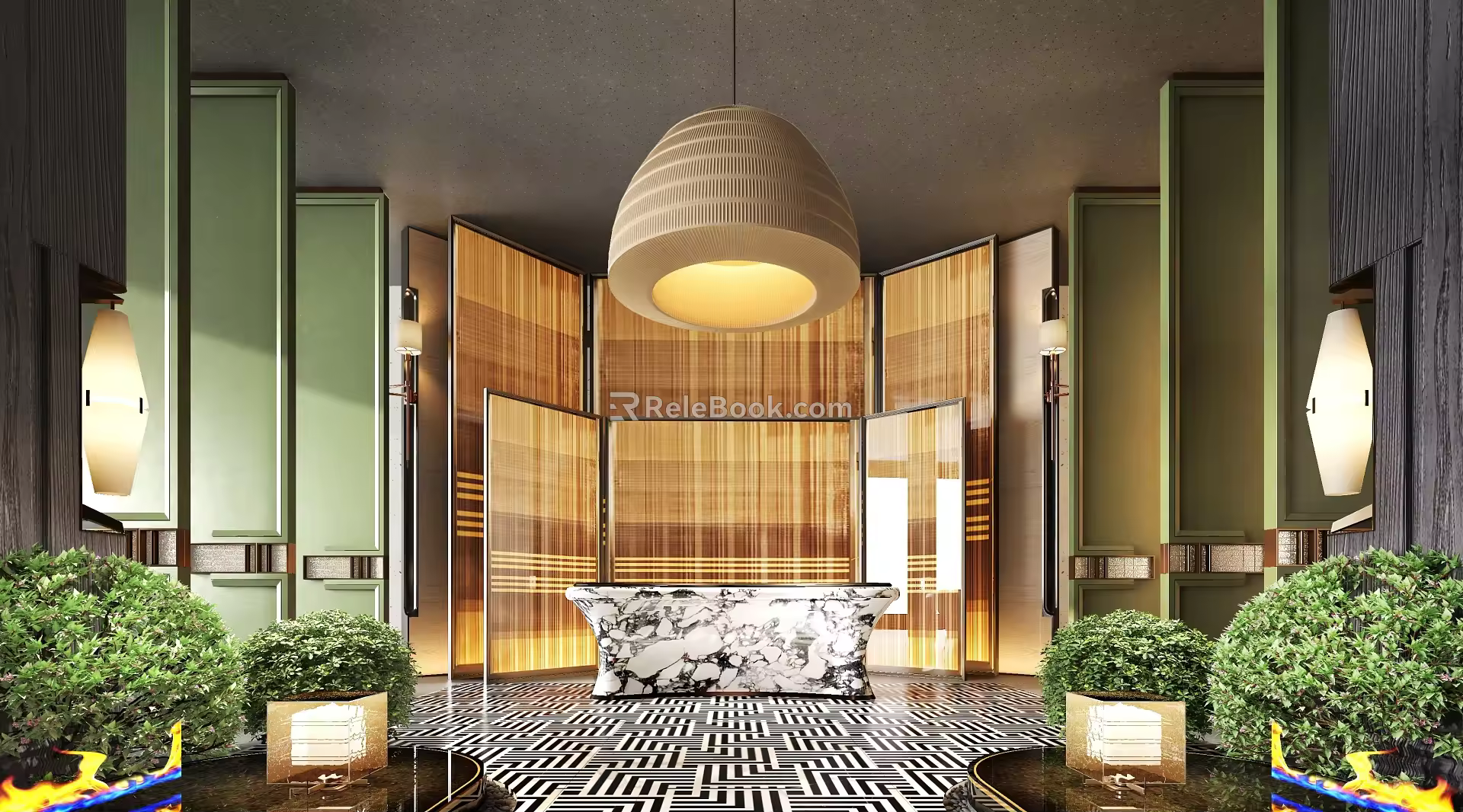 Modern Hotel Lobby Reception Desk Reception Hall Reception 3d model