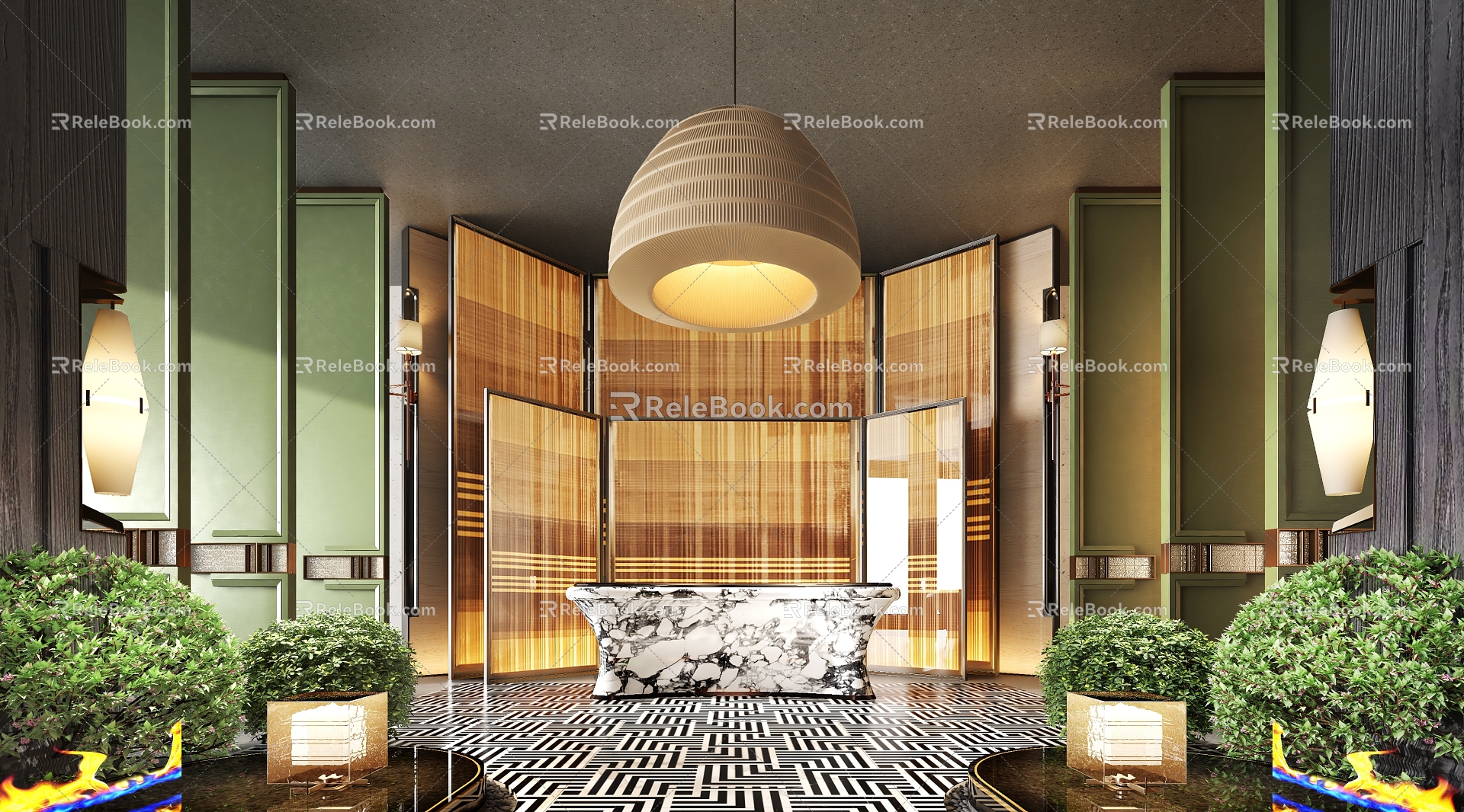 Modern Hotel Lobby Reception Desk Reception Hall Reception 3d model