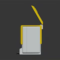 Public Facility Biological Hazard Waste Bin With Yellow Open Lid Design