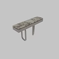 Modern Desk Interior Design With Marble Top Gray Cabinet And Ring Shaped Legs