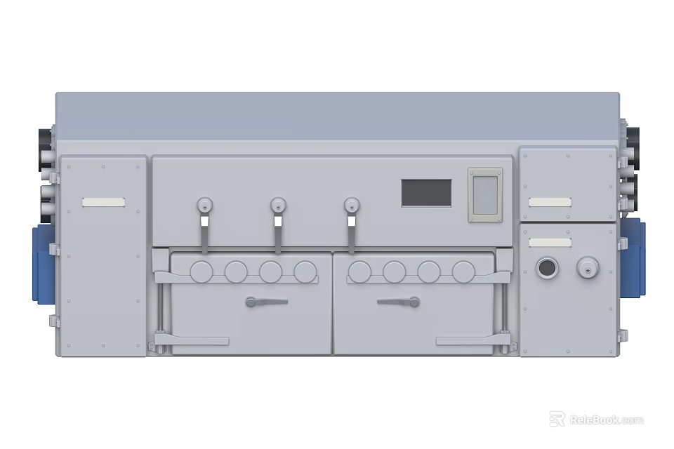 Industrial Equipment With Control Panel Buttons Drawers And Display Screen 3d model 