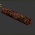 Camouflage Cylinder With Brown Green Beige Pattern Design And Metallic Ends