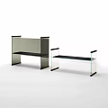 Modern Glass Sofa Stools With Transparent And Dark Metal Frame Designs