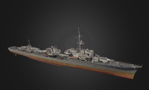 modern warship destroyer weapon ship cruiser ship 3d model