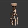 Copper Laboratory Equipment With Top Container And Complex Pipe Structure