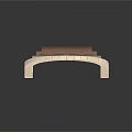 Stone Archway Structure With Wooden Panel And Textured Brick Frame 3d model