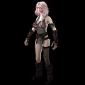 Female Game Character With Pink Gradient Hair Chainmail Outfit And Backless Design