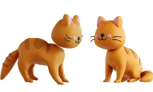 kitty cartoon kitty anime kitty 3d model