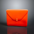 Orange Velvet Envelope Style Box with Small Metal Clasp for Daily Necessities Storage