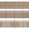 Bamboo fence fence fence partition fence fence fence fence handrail wood 3d model