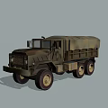 Military Style Utility Vehicle With Long Cargo Body Multi wheel Design And Storage Compartment