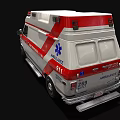 Red And White Ambulance With Emergency Lights And Medical Rescue Design