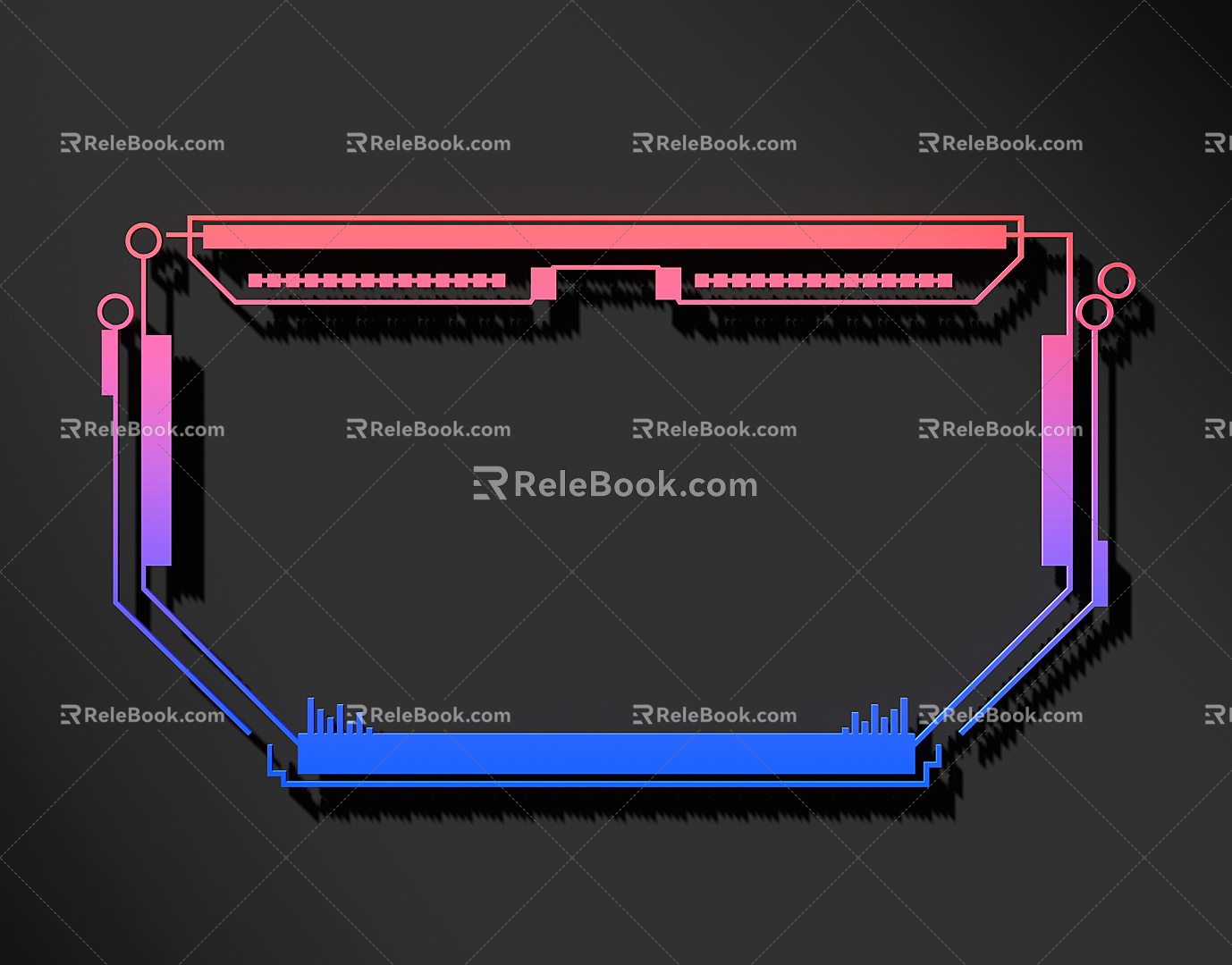 Modern science and technology lines science and technology lines modeling culture wall 3d model