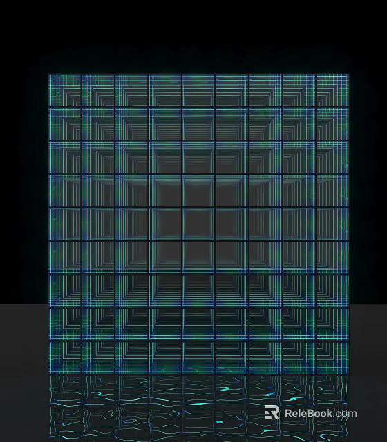 Commercial Equipment With Grid Pattern Blue Green Lines And Geometric Structured Layout 3d model