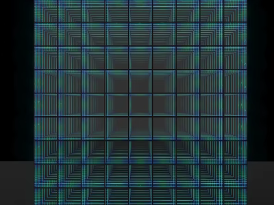 Commercial Equipment With Grid Pattern Blue Green Lines And Geometric Structured Layout 3d model