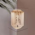 Artistic Wall Lamp Illuminating Modern Architectural Model With Staircase And Decorative Wall