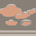 Modern Cloud Shaped and Round Ceiling Lights with Soft Warm Illumination Design 3d model
