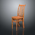 Classic Wooden Dining Chair With Vertical Slat Backrest And Solid Wood Seat Design
