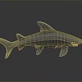 Detailed Grey Shark Figurine Displaying Open Mouth and Sharp Fins on Dark Surface