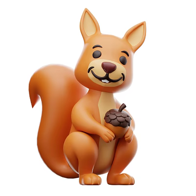 Cute Orange Cartoon Lizard Holding Acorn With Happy Smiling Expression 3d model Cute Orange Cartoon Lizard Holding Acorn With Happy Smiling Expression 3d model